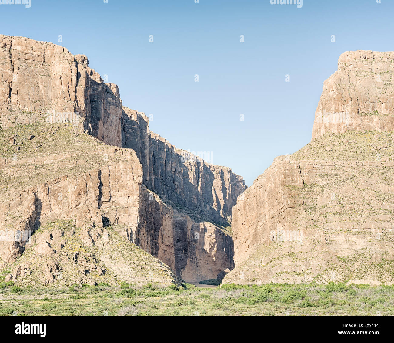 Santa Elena Canyon Overlook on the Ross Maxwell Scenic Drive, in Big Bend National Park, Texas. Stock Photo
