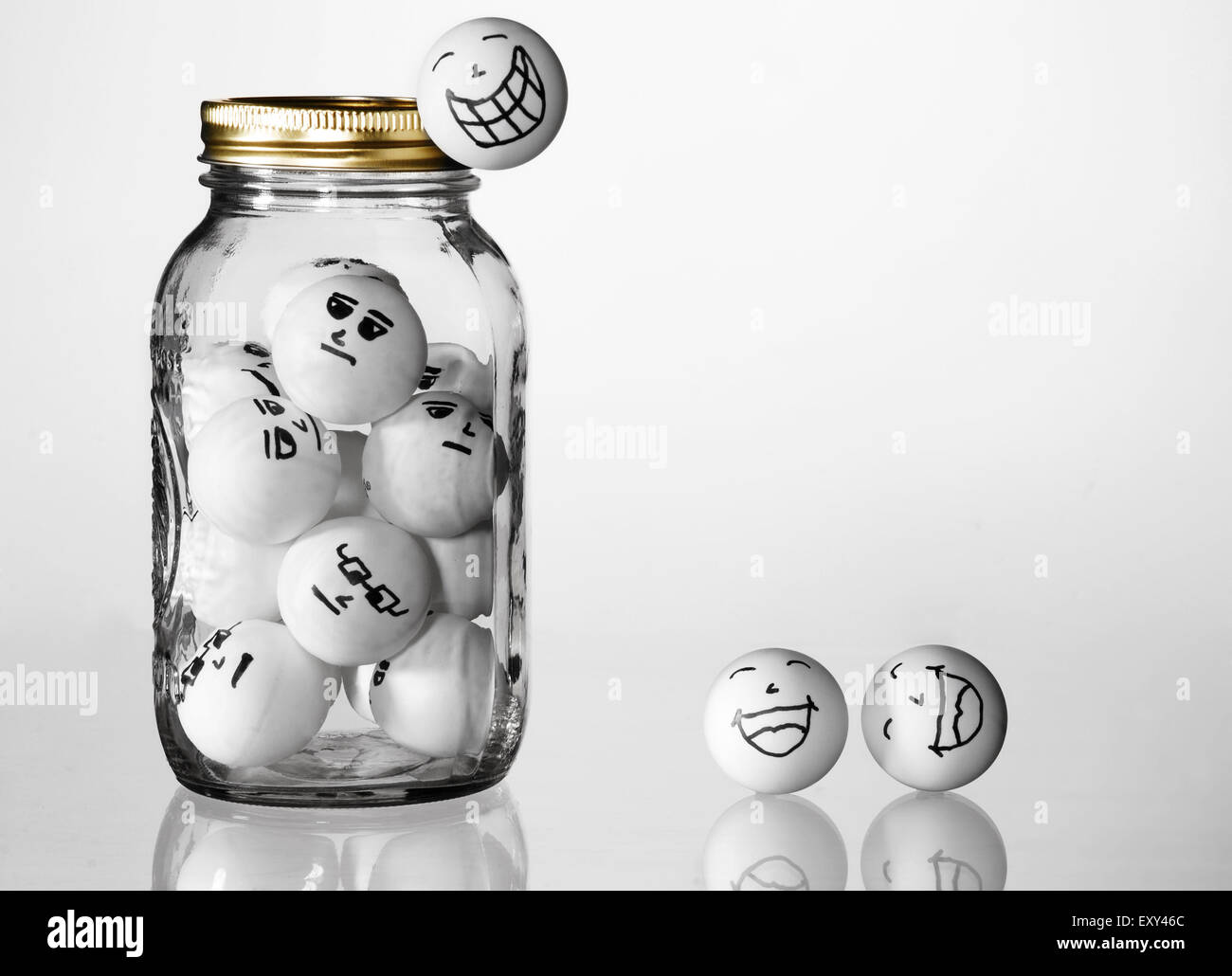 Jarred Up Conceptual Image Ping Pong Balls Inside A Jar With
