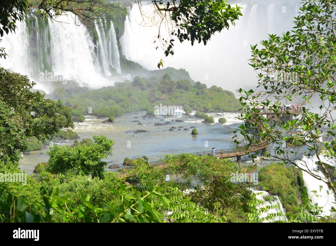 Birdseye view of Iguazu falls Stock Photo