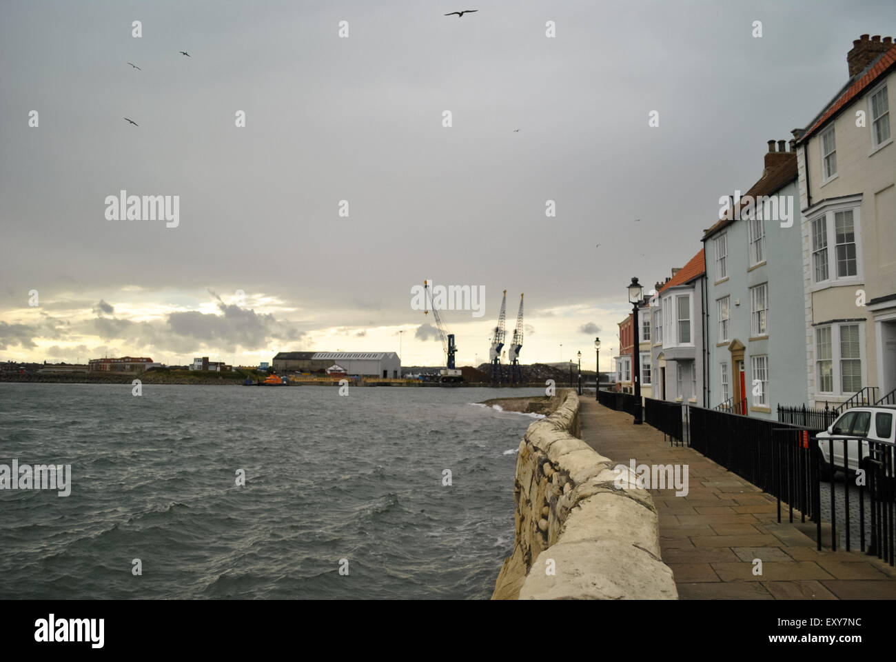 Riverscape of Hartlepool Headland and the River Tees Stock Photo