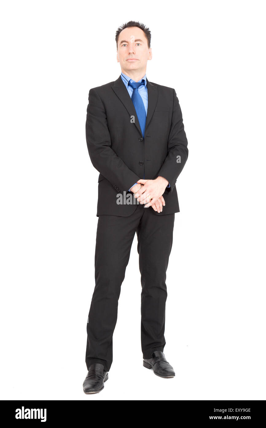 Handsome businessman doing different expressions in different sets of clothes: posing Stock Photo