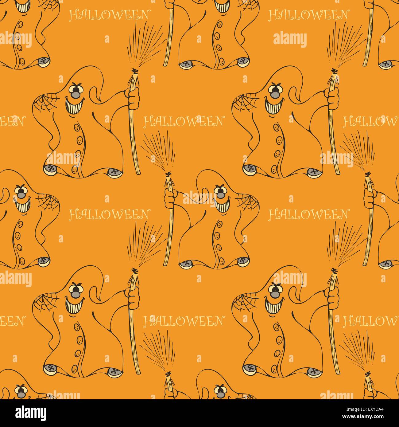 halloween seamless pattern with ghost Stock Vector Image & Art - Alamy