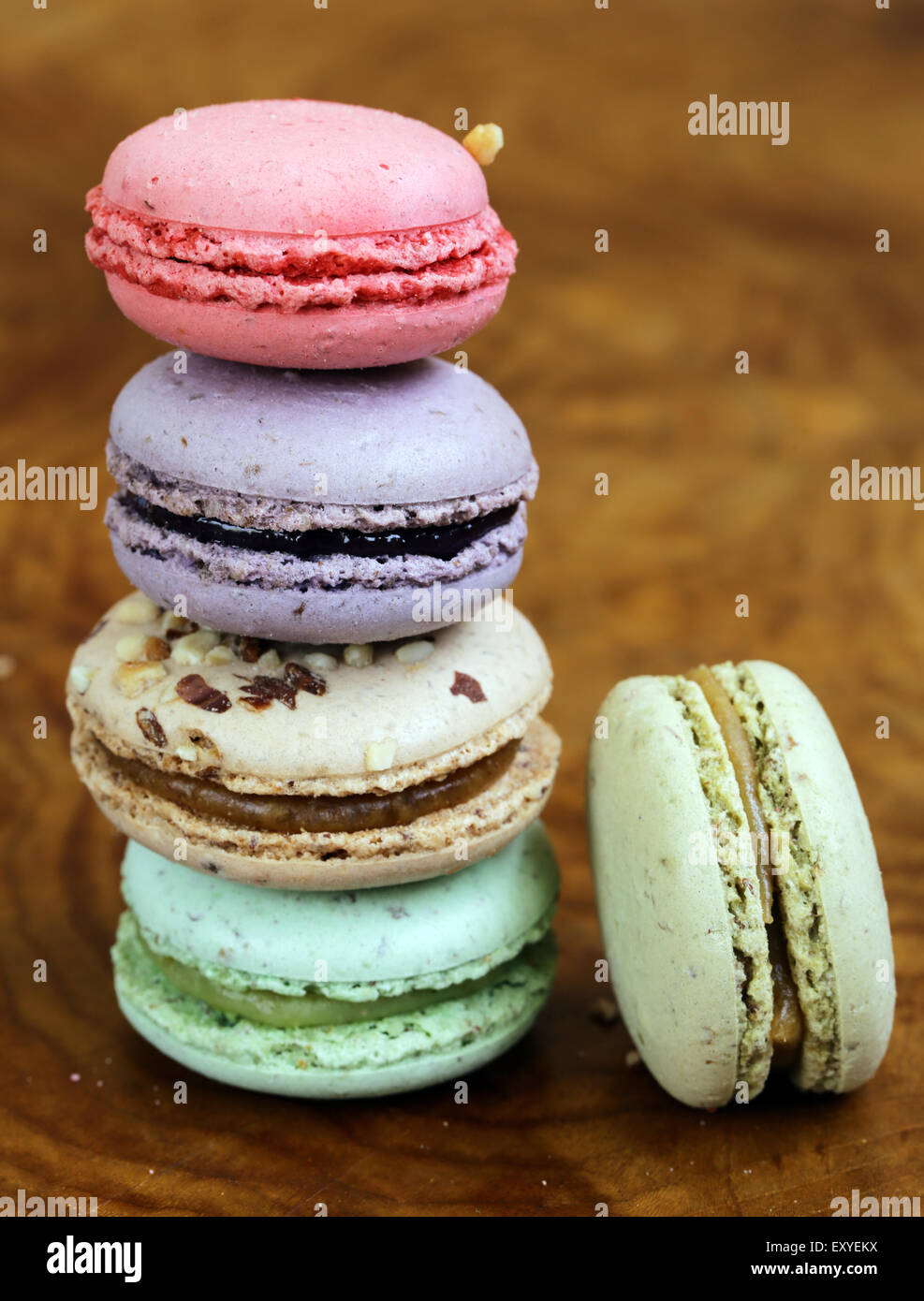 traditional French dessert almond colorful biscuits macaroons Stock ...