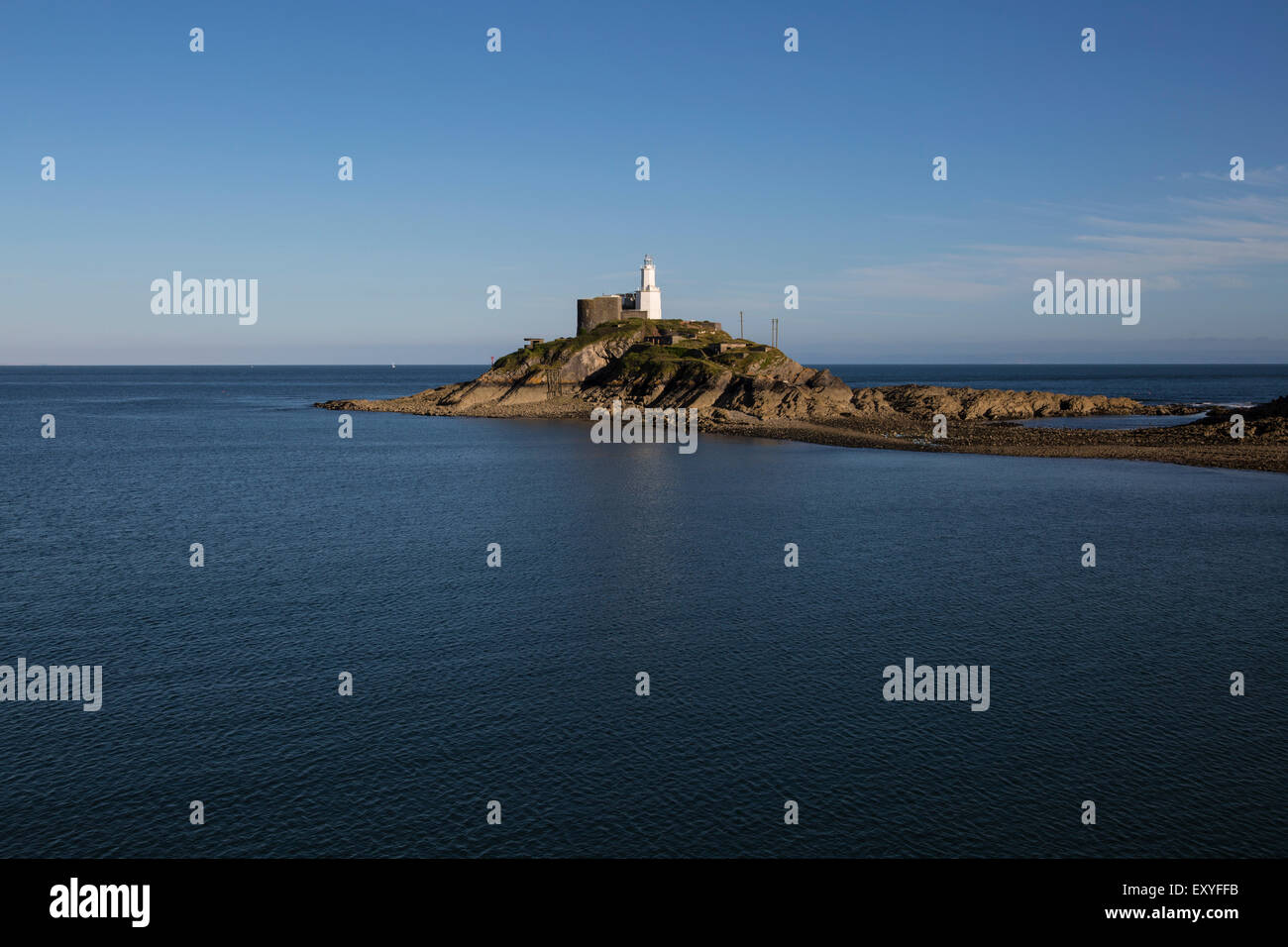 Lighthouse at Mumbles Head, Gower peninsula, near Swansea, South Wales