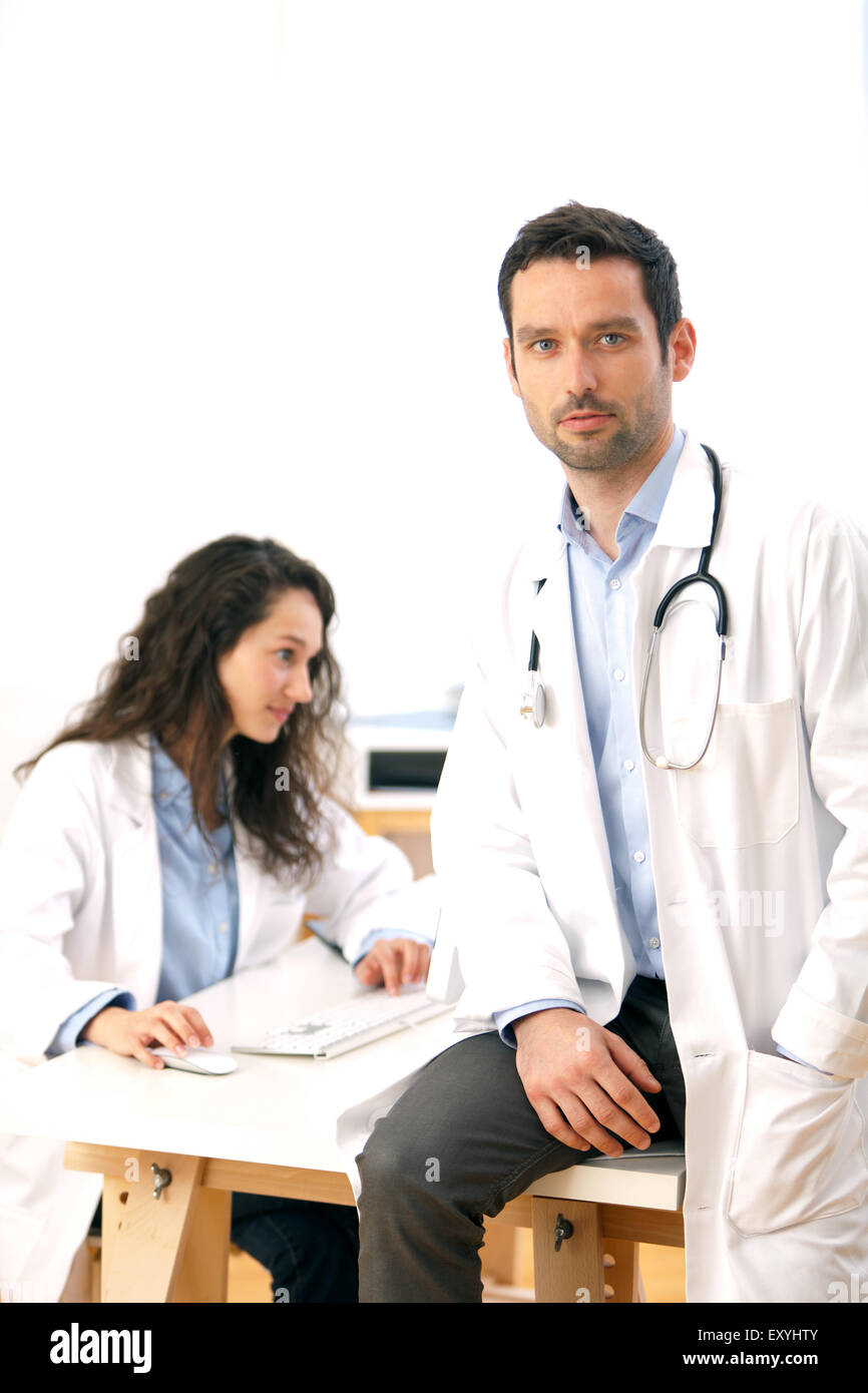 Doctor working tablet in hi-res stock photography and images - Alamy