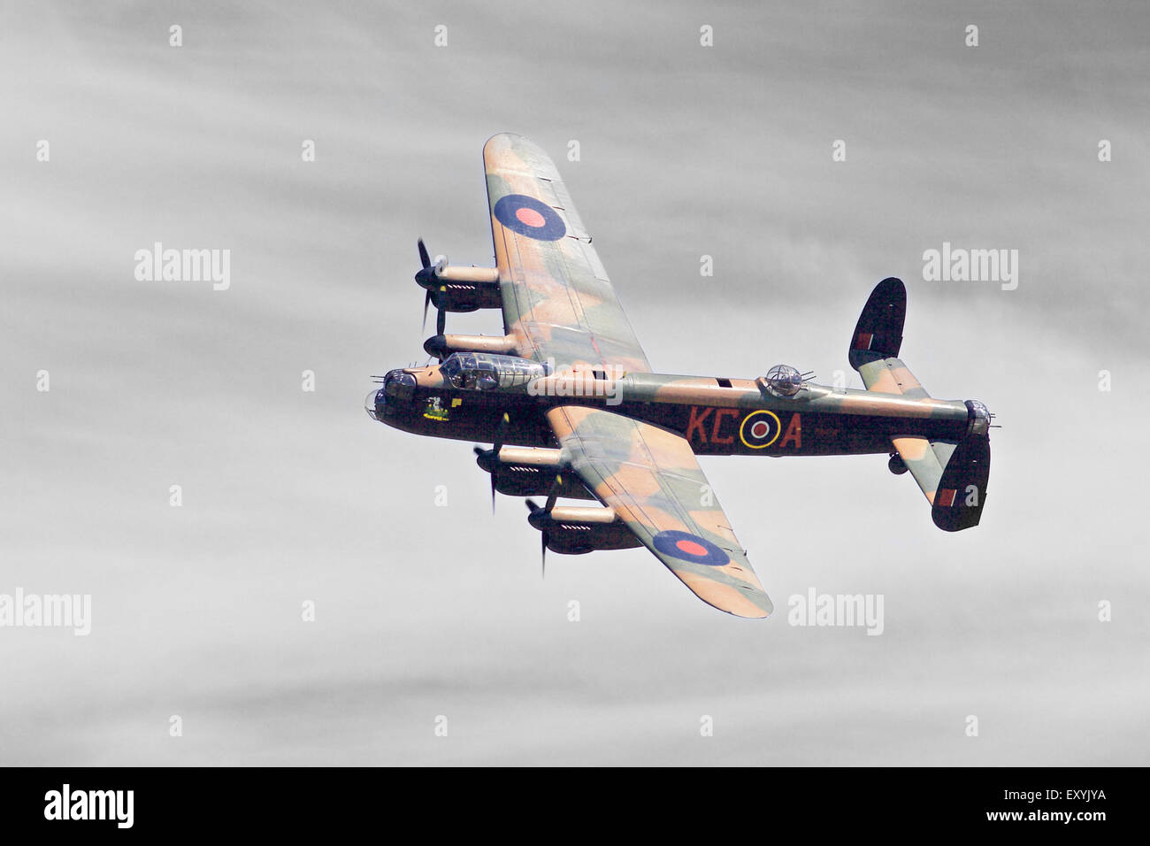 Avro Lancaster bomber flying in England Stock Photo