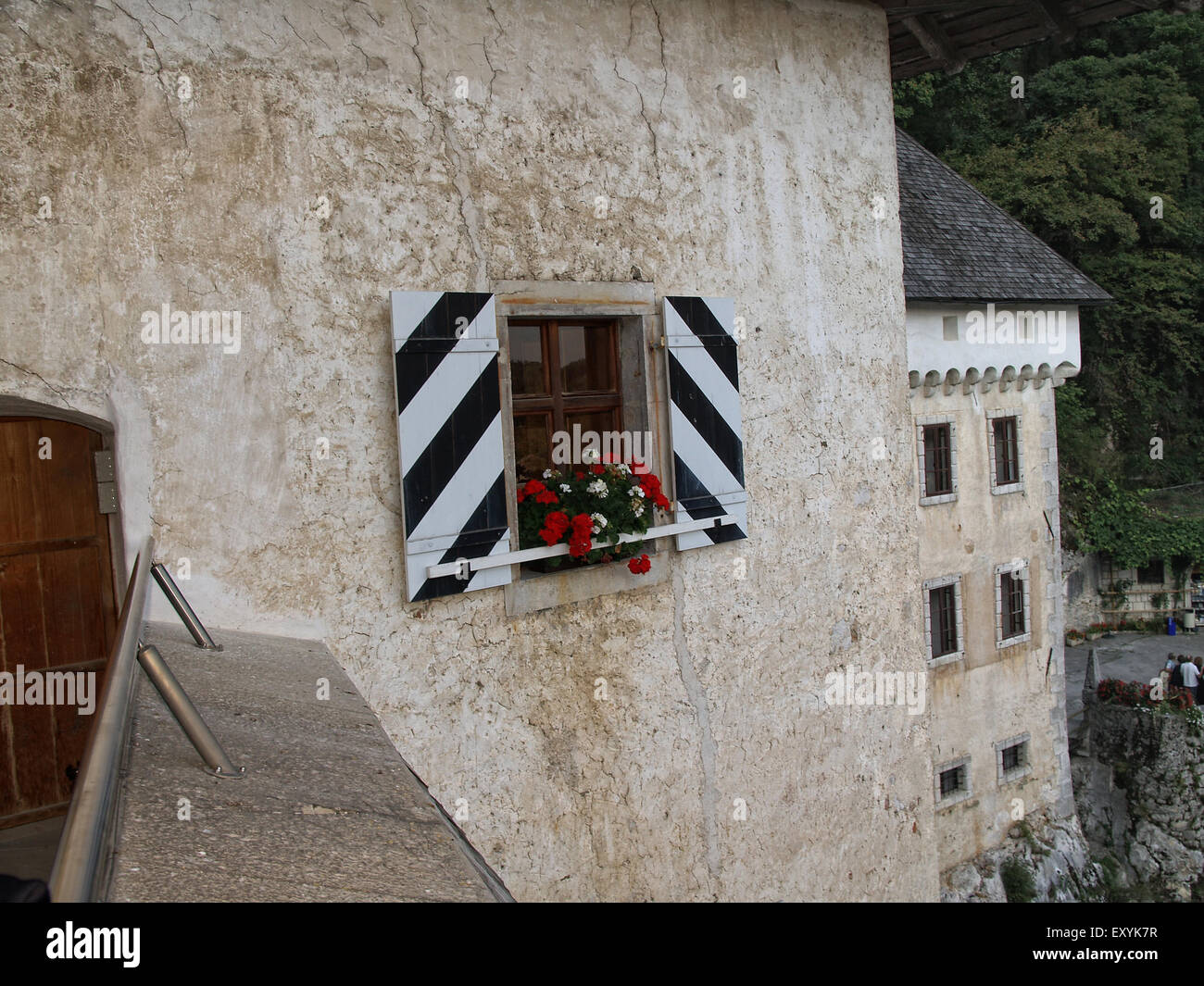 Facade of Predjama castle. A renaissance castle built in a cave, near Postojna. Slovenia. Stock Photo