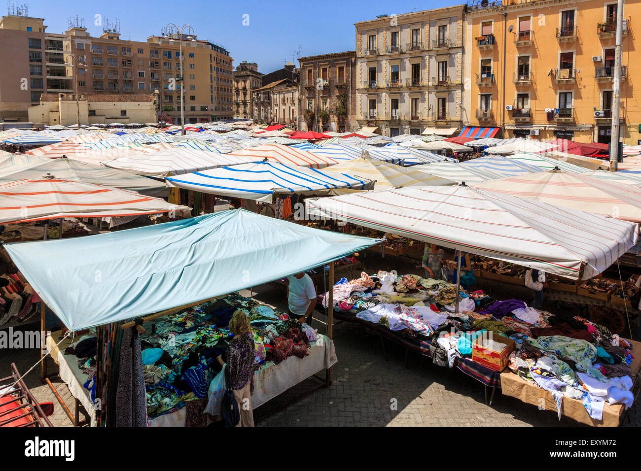 Street market, Catania, Sicily, Italy Stock Photo