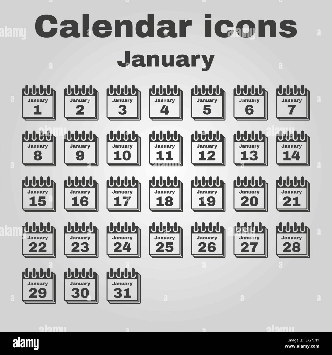The calendar icon. January symbol. Flat Stock Vector Image & Art - Alamy