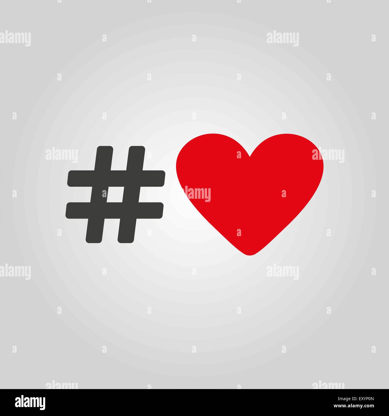 The hash love icon. Hashtag heart symbol. Flat Stock Vector Image & Art ...