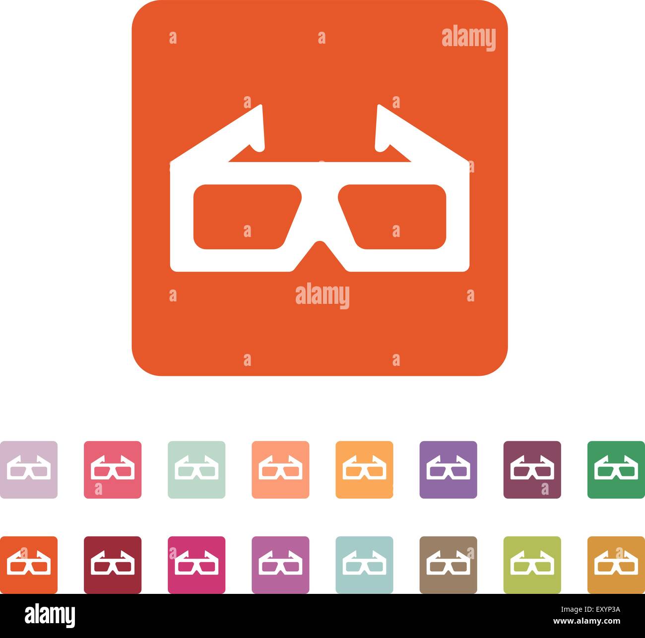 The 3d movie icon. 3D Glasses symbol. Flat Stock Vector Image & Art - Alamy