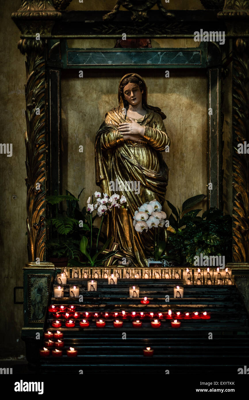 Blessed virgin in Abbatial Saint-Pierre, Moissac Stock Photo
