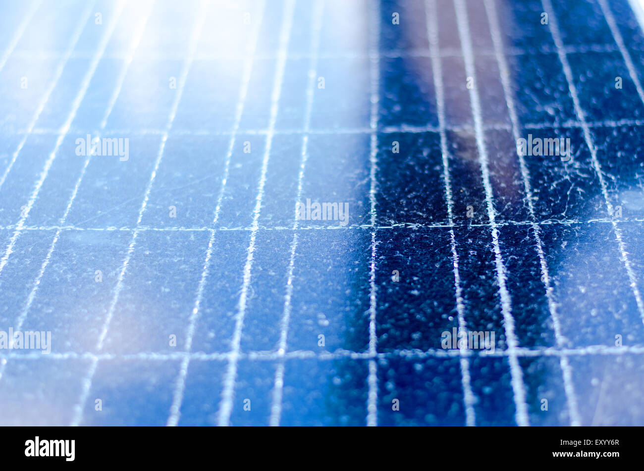 Detail of a broken photovoltaic panel for renewable electric production Stock Photo