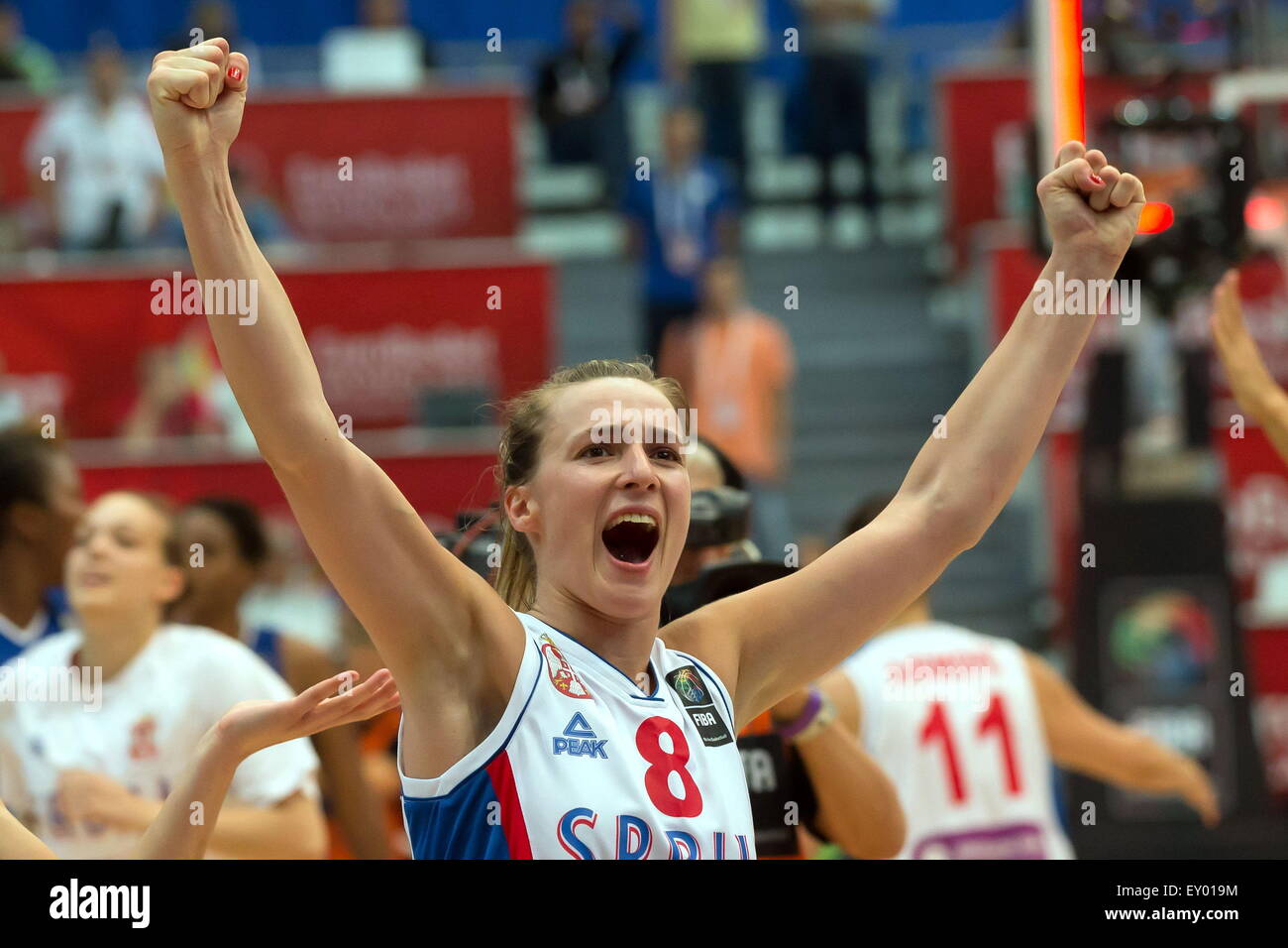 Victoire Serbie - Nevena Jovanovic - 28.06.2015 - France/Serbie - Finale  Championnat d'Europe feminin de Basket ball -Budapest.Photo : Attila  Volgyi/Icon Sport Stock Photo - Alamy