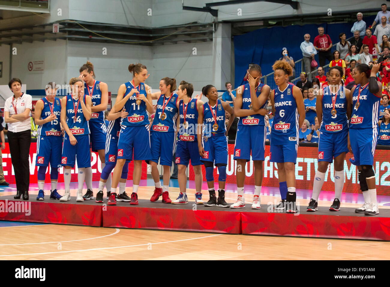 Equipe de France - 28.06.2015 - France/Serbie - Finale Championnat d'Europe  feminin de Basket ball -Budapest.Photo : Attila Volgyi/Icon Sport Stock  Photo - Alamy
