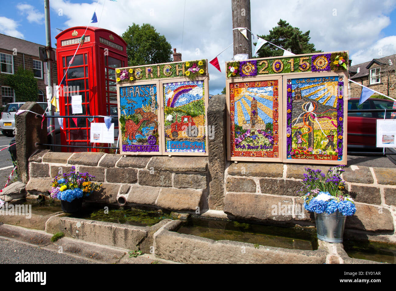 Market Place, Crich, Derbyshire, U.K. 18th July 2015. The first ever