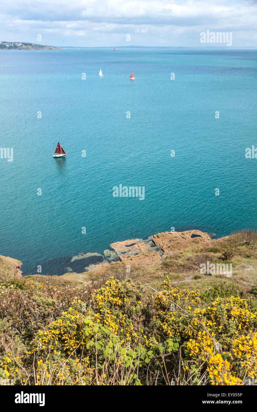 Scenic view from the Berry Head National Nature Reserve, Torbay, England, United Kingdom Stock Photo