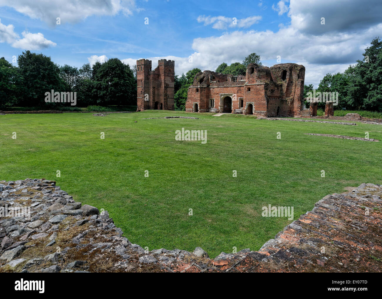 Kirby Muxloe Castle is an unfinished moated 15th century fortified
