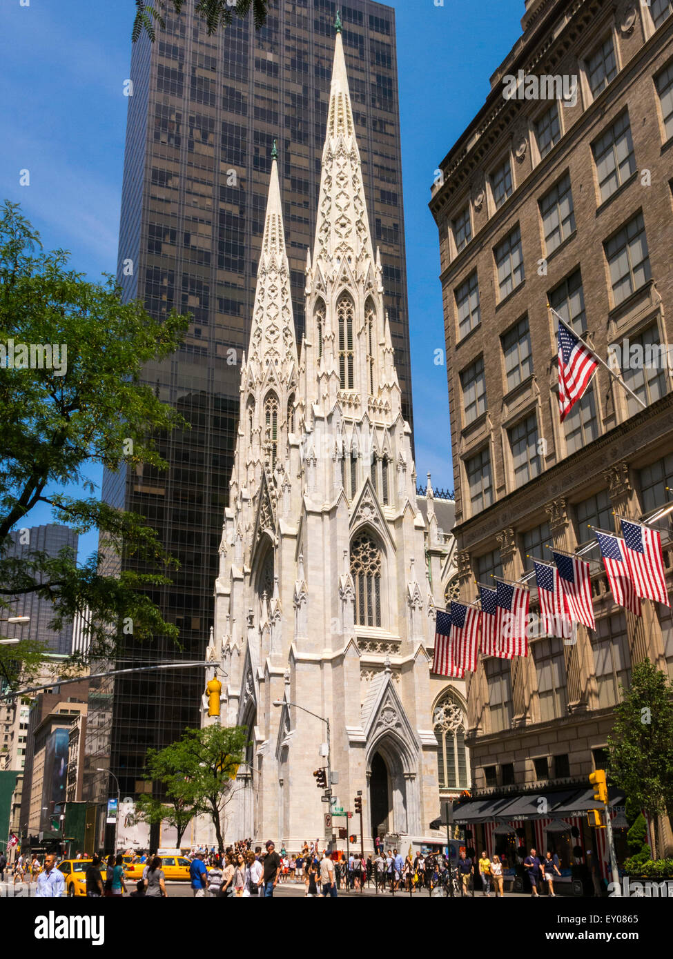 St. Patrick's Cathedral is an historic landmark in New York City, USA Stock Photo