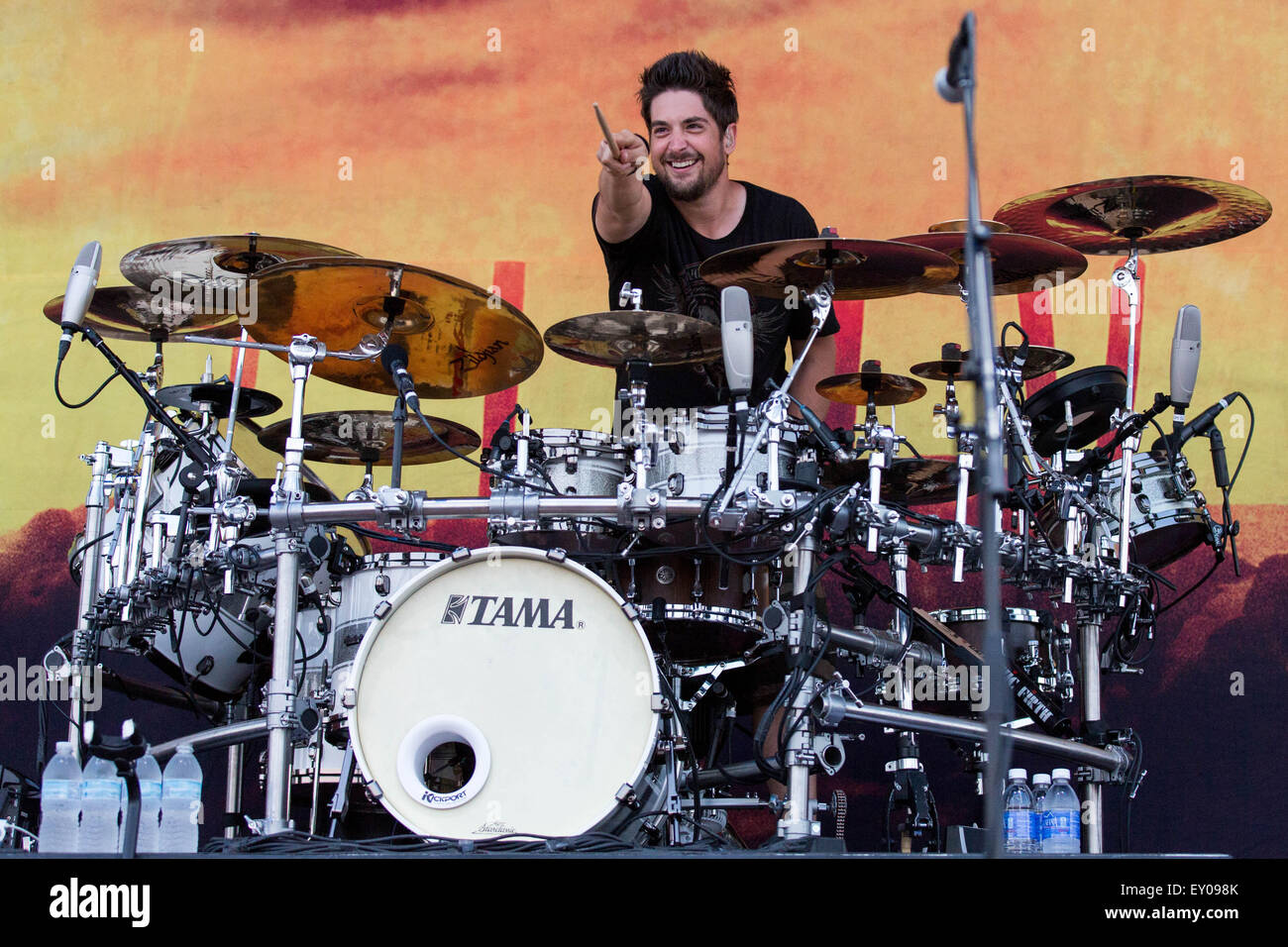Oshkosh, Wisconsin, USA. 17th July, 2015. Drummer SHAUN FOIST of