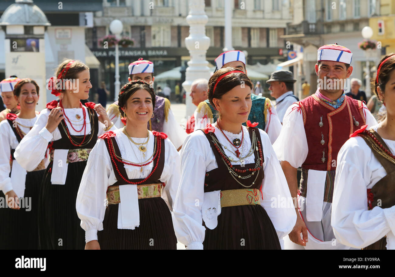 Members of folk group Kumpanjija from Blato, island of Korcula, Croatia ...