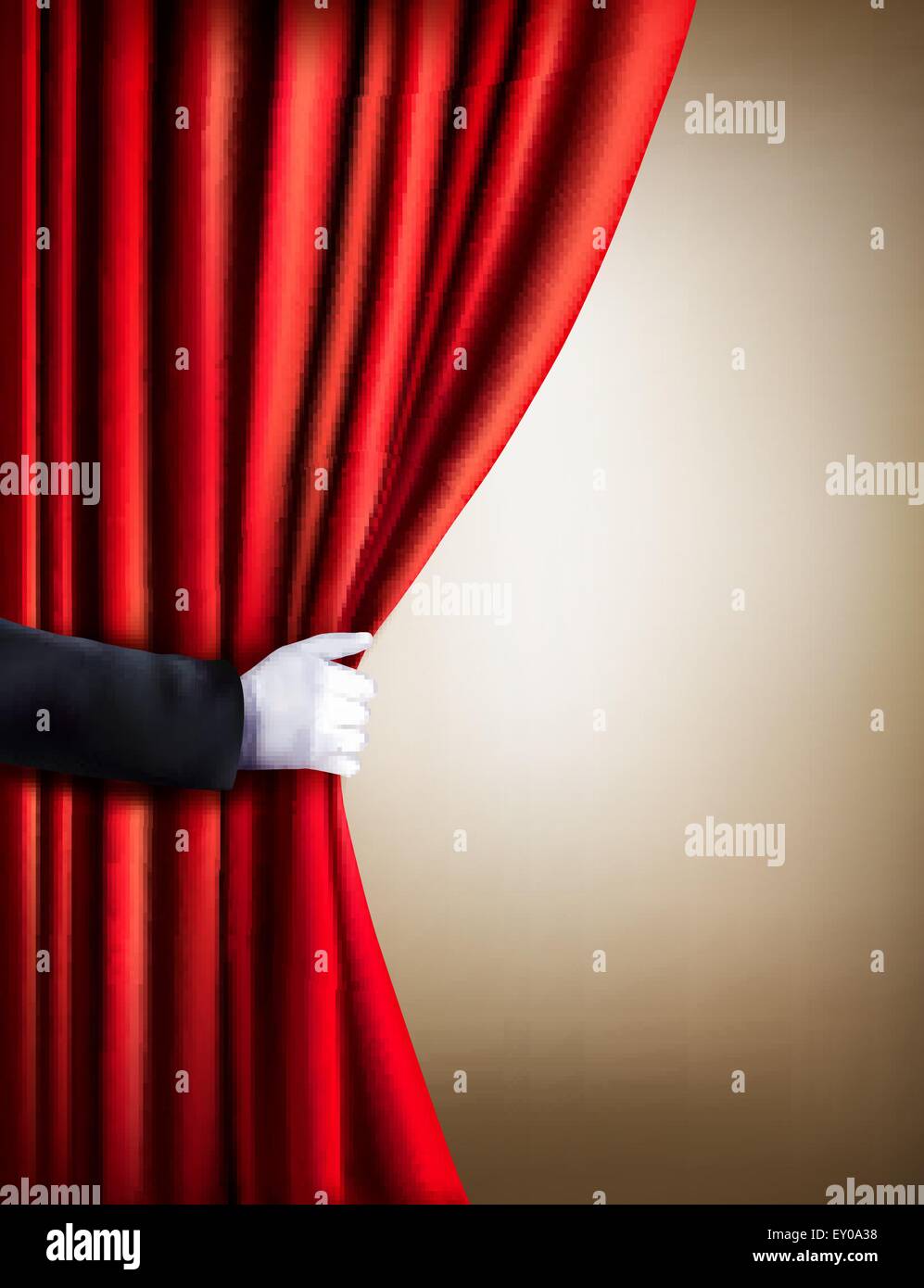 Pulling away curtain Stock Vector Images Alamy