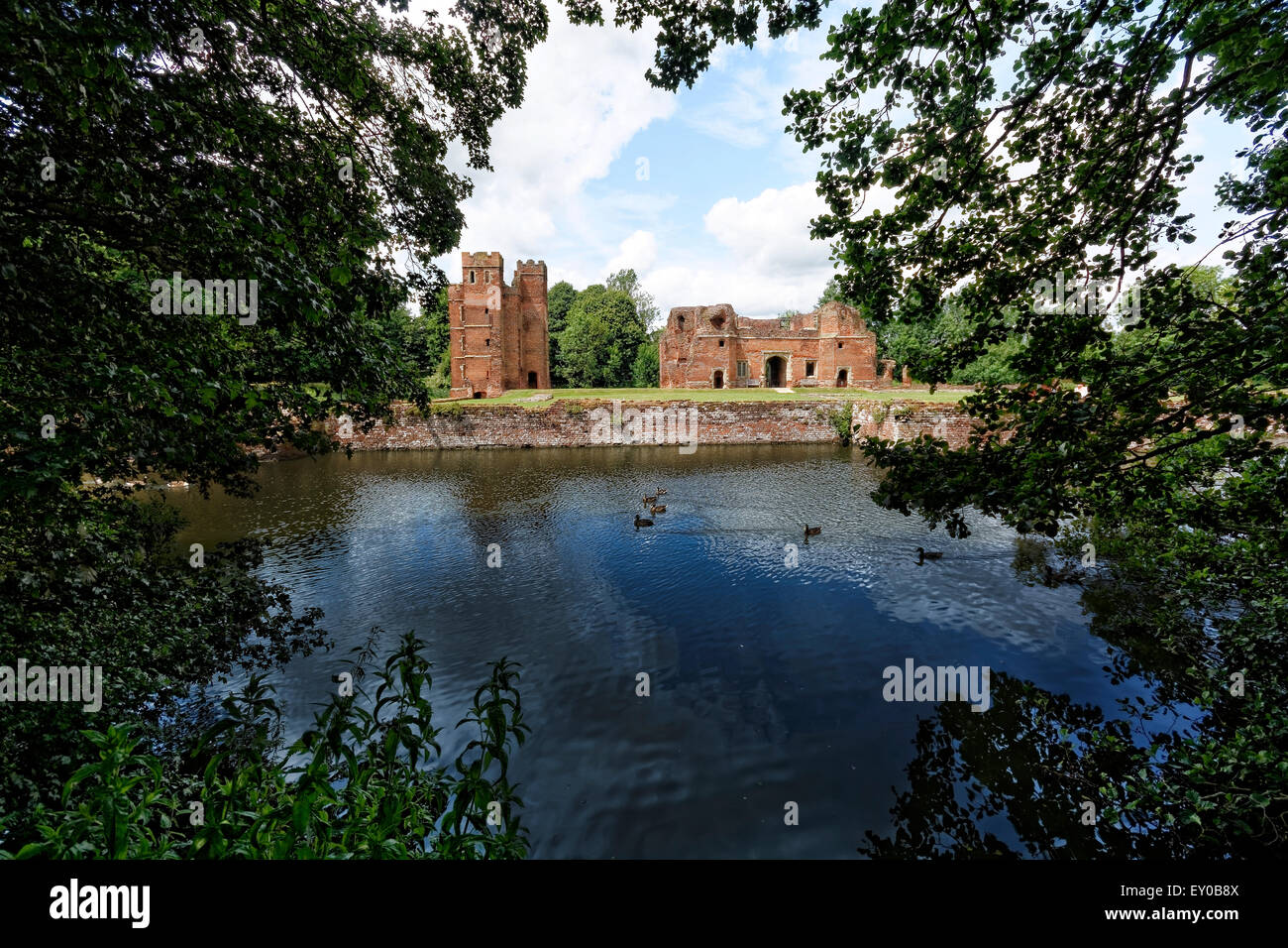 Kirby Muxloe Castle is an unfinished moated 15th century fortified