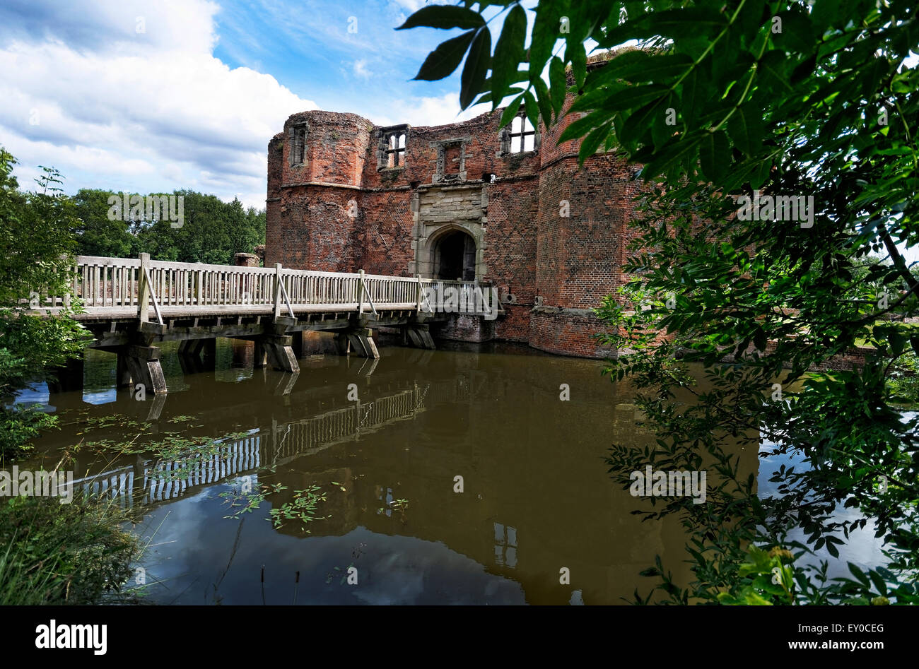 Kirby Muxloe Castle is an unfinished moated 15th century fortified