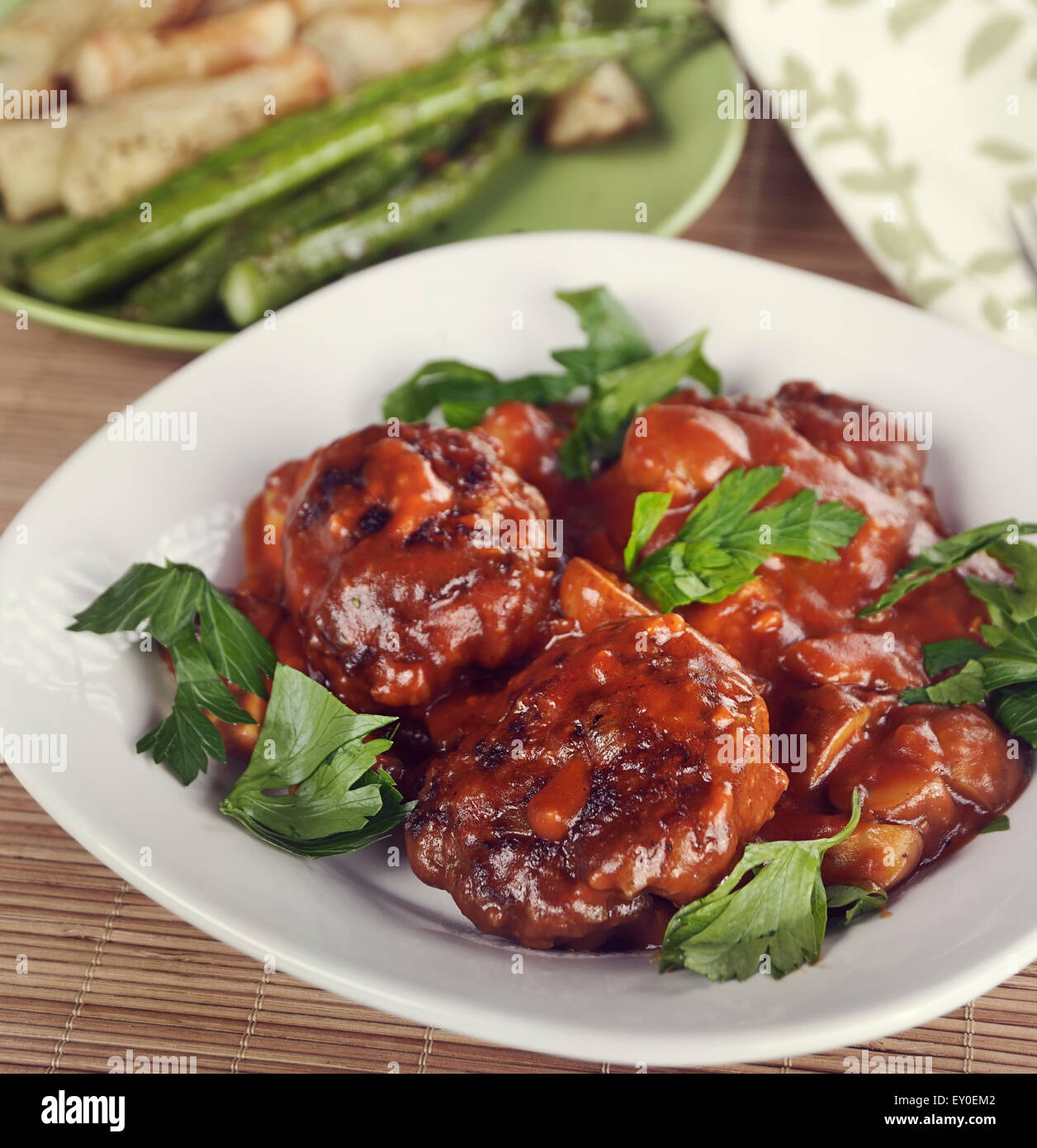 Beef steak potato patties hi-res stock photography and images - Alamy