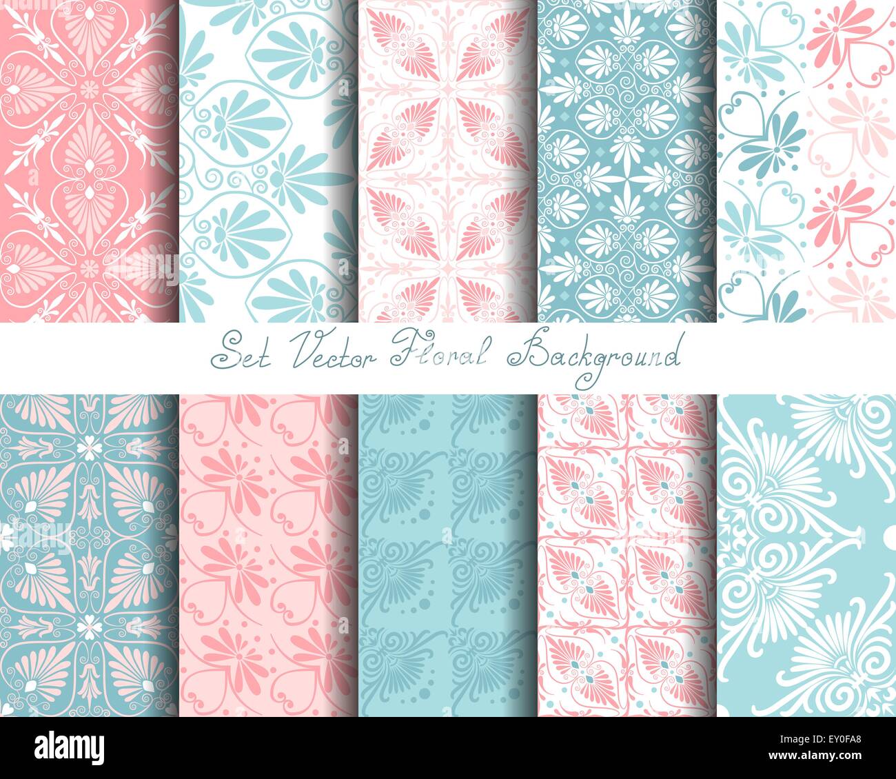 vector set seamless floral ornament Stock Vector Image & Art - Alamy