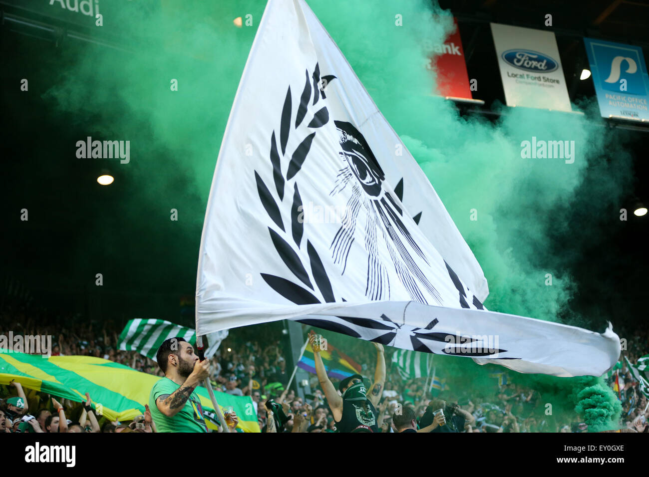 Timbers fans react to a goal. The Portland Timbers FC hosted the ...
