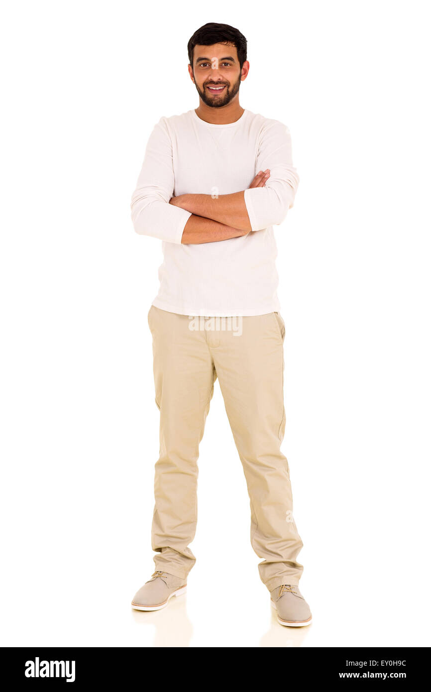 good looking Indian man with arms crossed Stock Photo