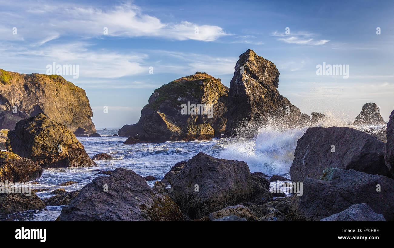 Waves Crashing on a Rocky Coast Stock Photo - Alamy