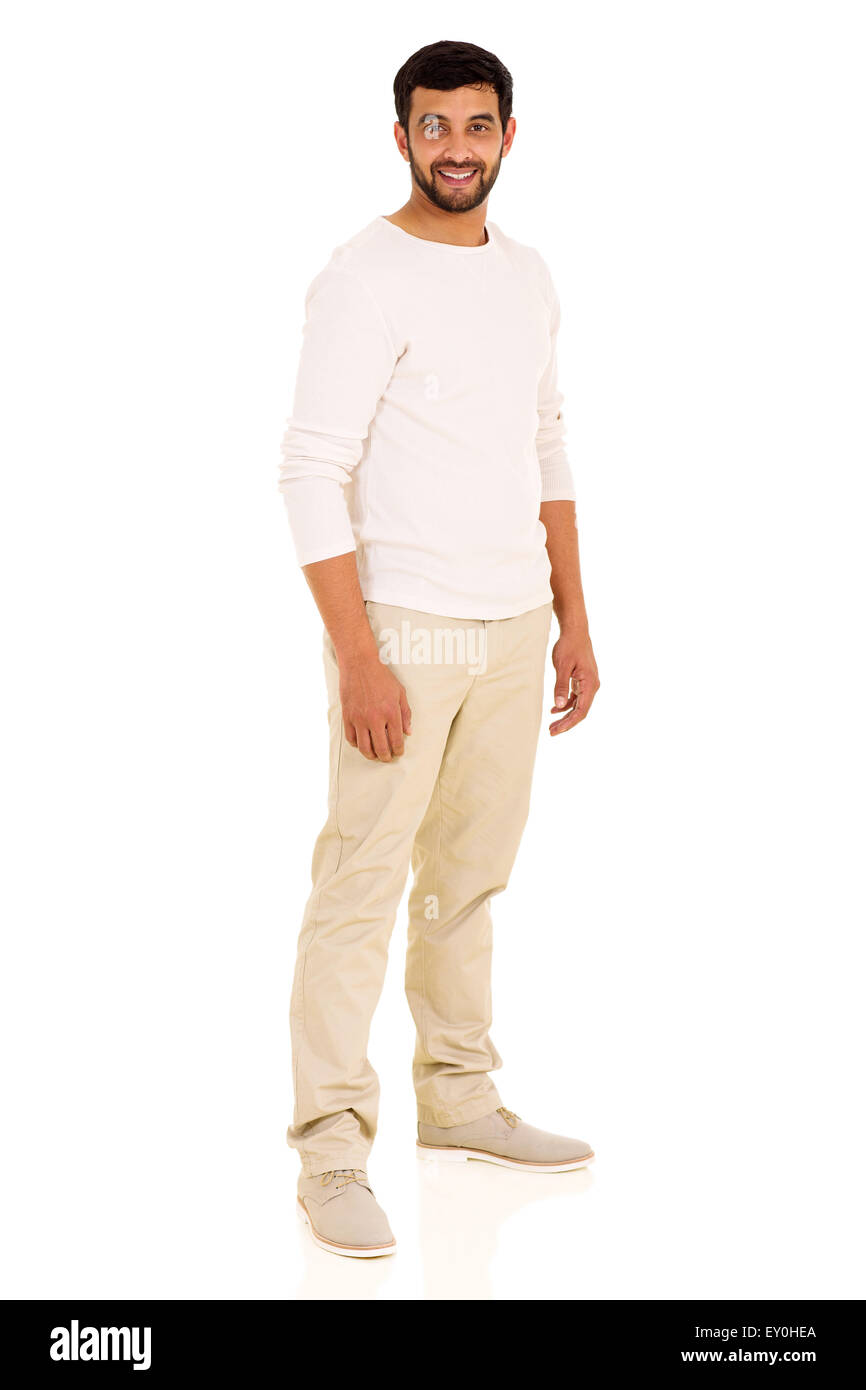 portrait of casual young Indian man on white background Stock Photo - Alamy