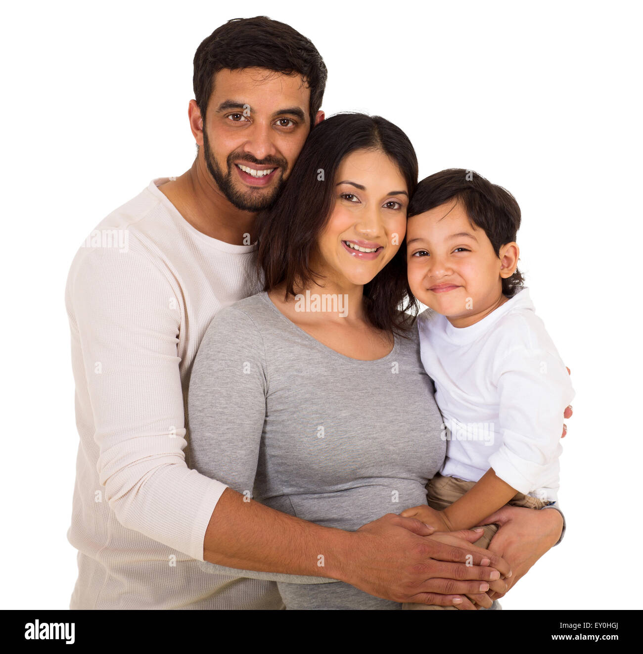 happy Indian family on white background Stock Photo - Alamy