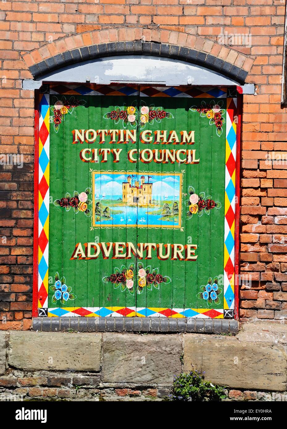 Nottingham City Council Adventure sign along the Nottingham and Beeston