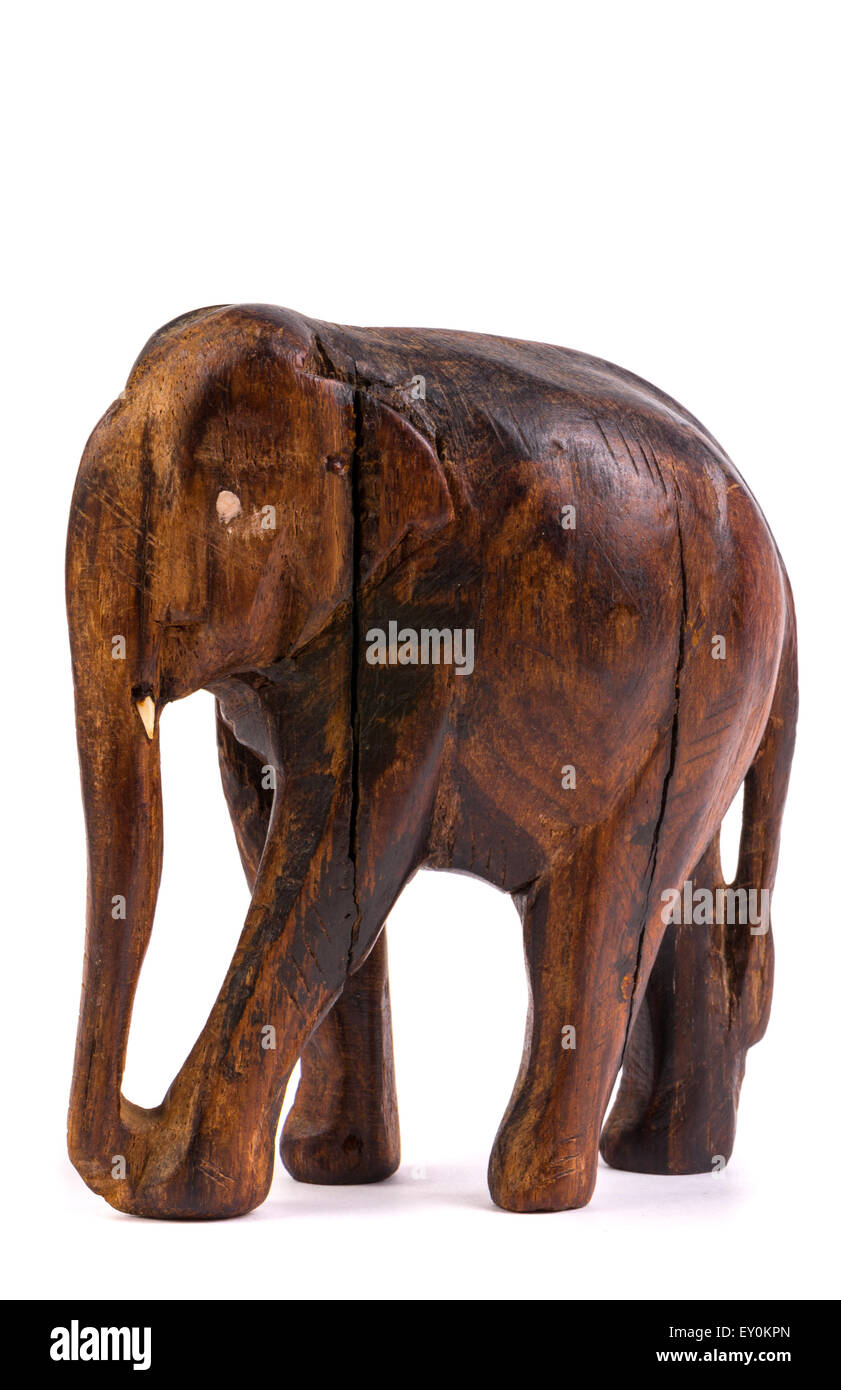 Wooden elephant figurine from Thailand Stock Photo Alamy