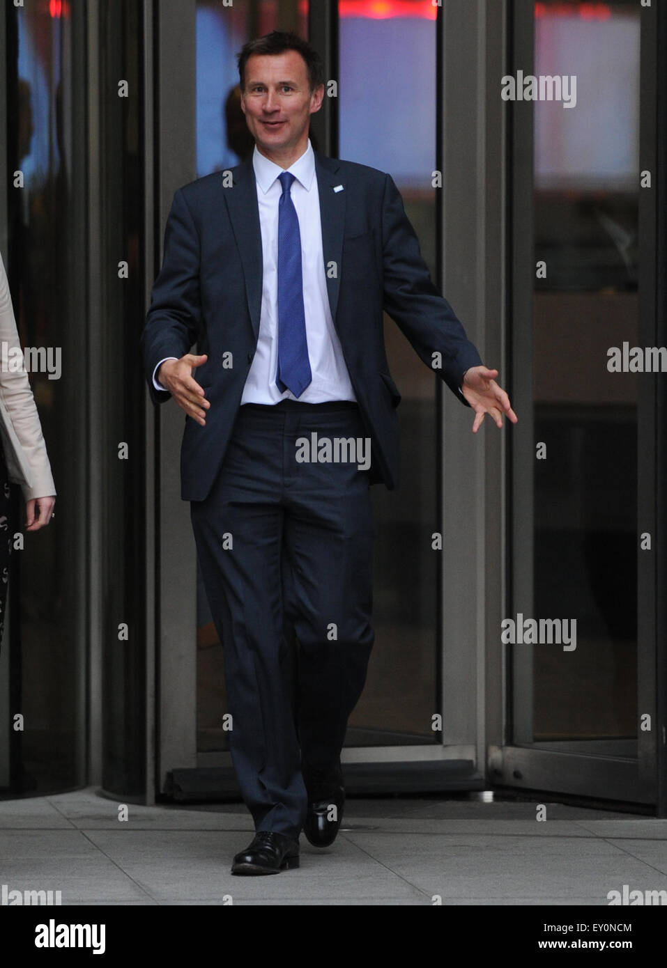 Secretary of State for Health Jeremy Hunt leaving the BBC Studios ...