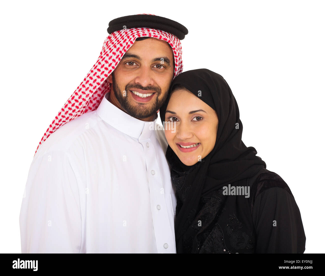 happy Islamic couple looking at the camera Stock Photo - Alamy