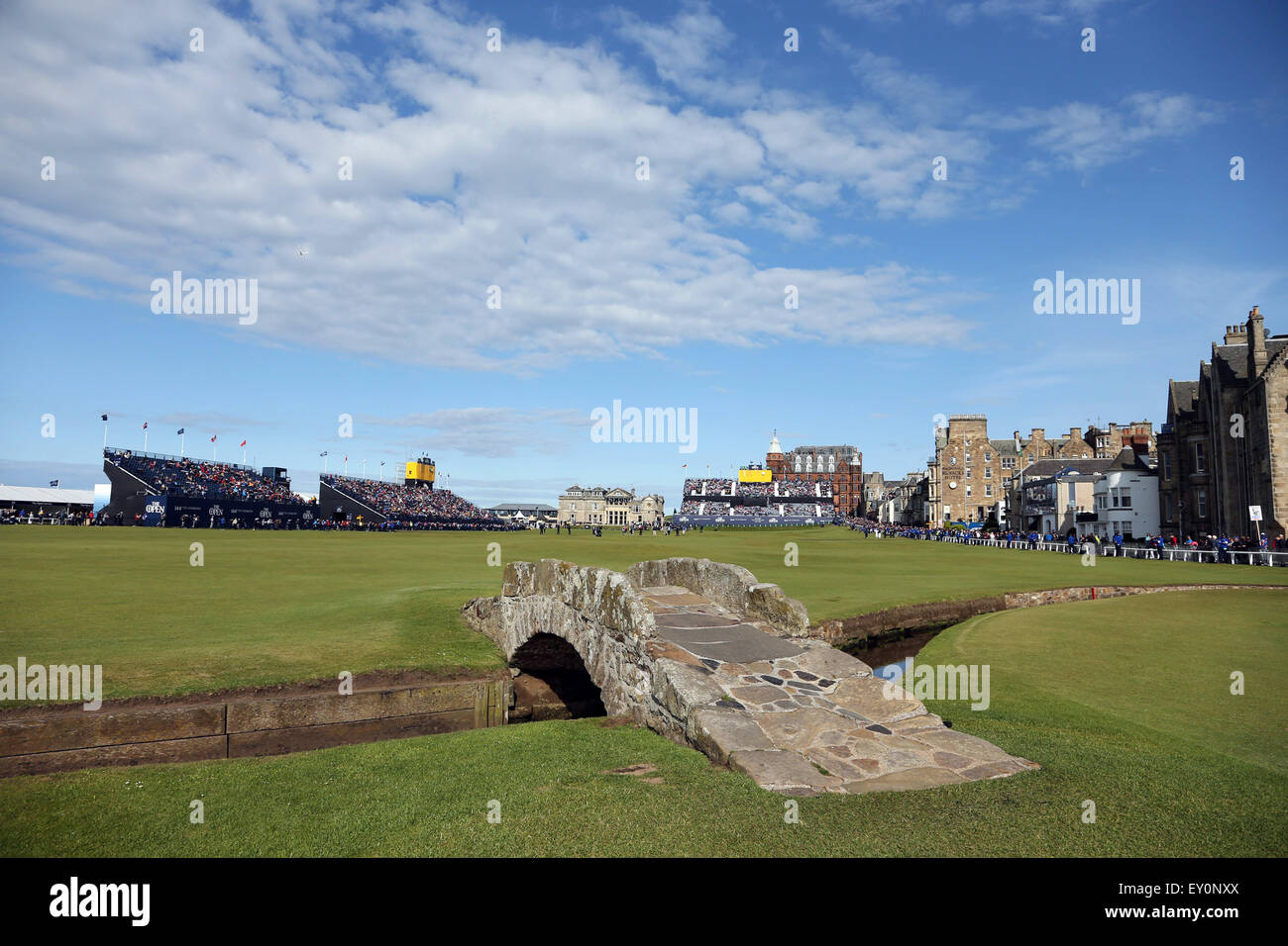 Fife, Scotland. 15th July, 2015. The Swilcan Bridge Golf A practice