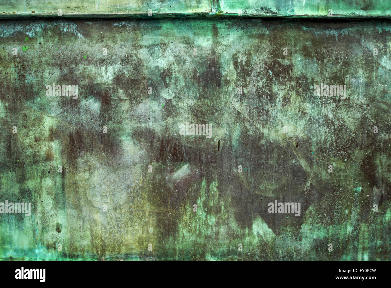 Oxidized Green Copper Metal Plate Texture as Industrial Rustic