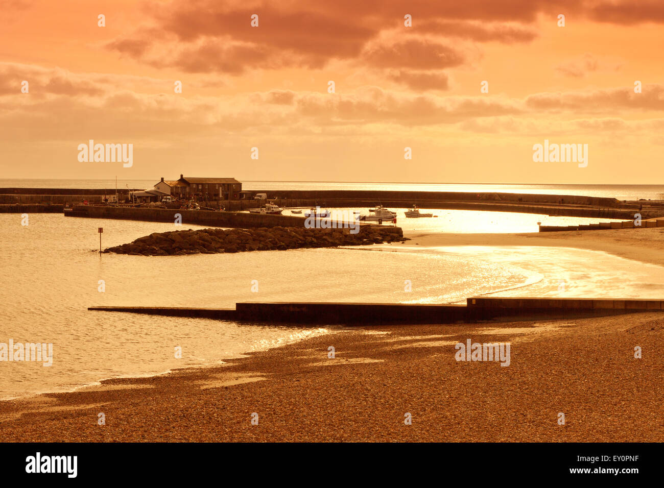 High tide in winter at Lyme Regis, Dorset, England, UK Stock Photo Alamy