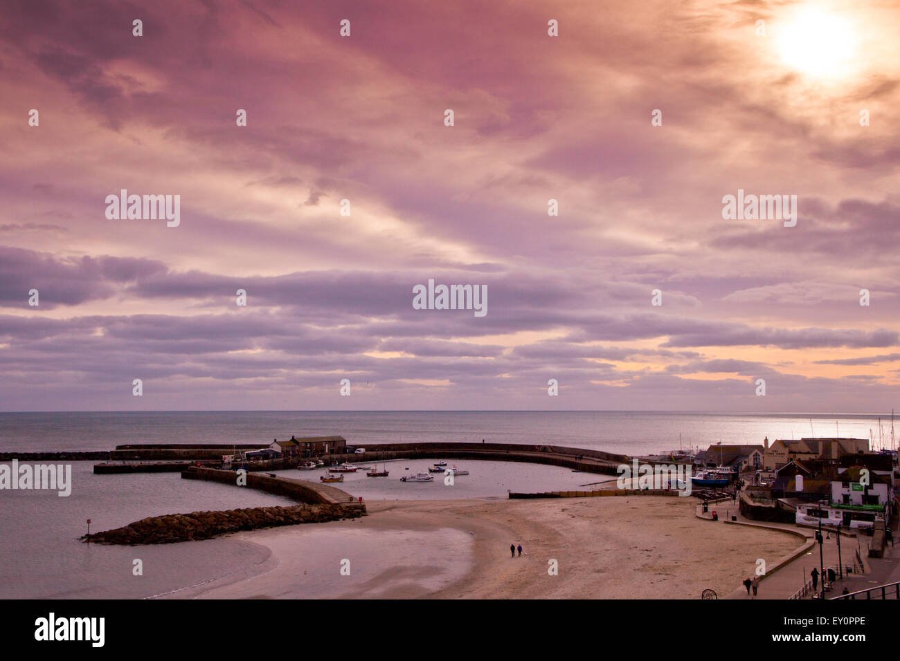 High tide in winter at Lyme Regis, Dorset, England, UK Stock Photo Alamy