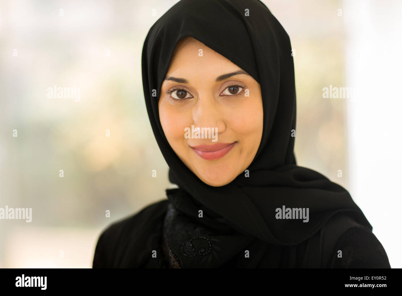 young Muslim woman looking at the camera Stock Photo