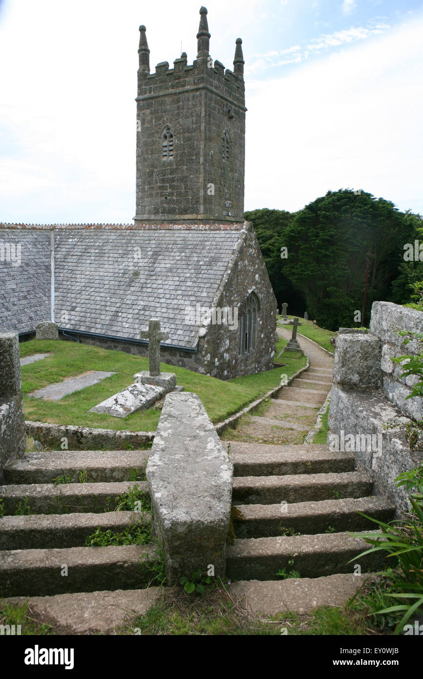 Church of St Levan Cornwall Stock Photo