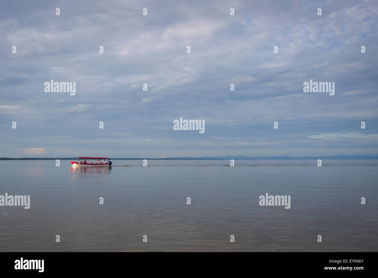 Tourist boat at Lake of Nicaragua by the Islets of Granada, Nicaragua Stock Photo