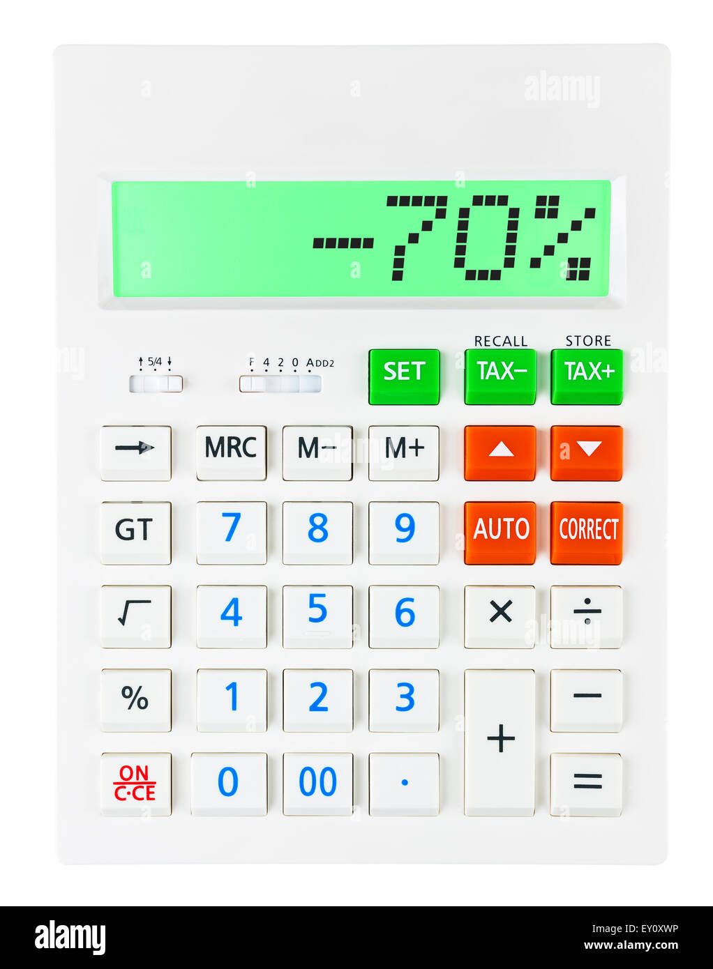 Calculator with -70 Stock Photo
