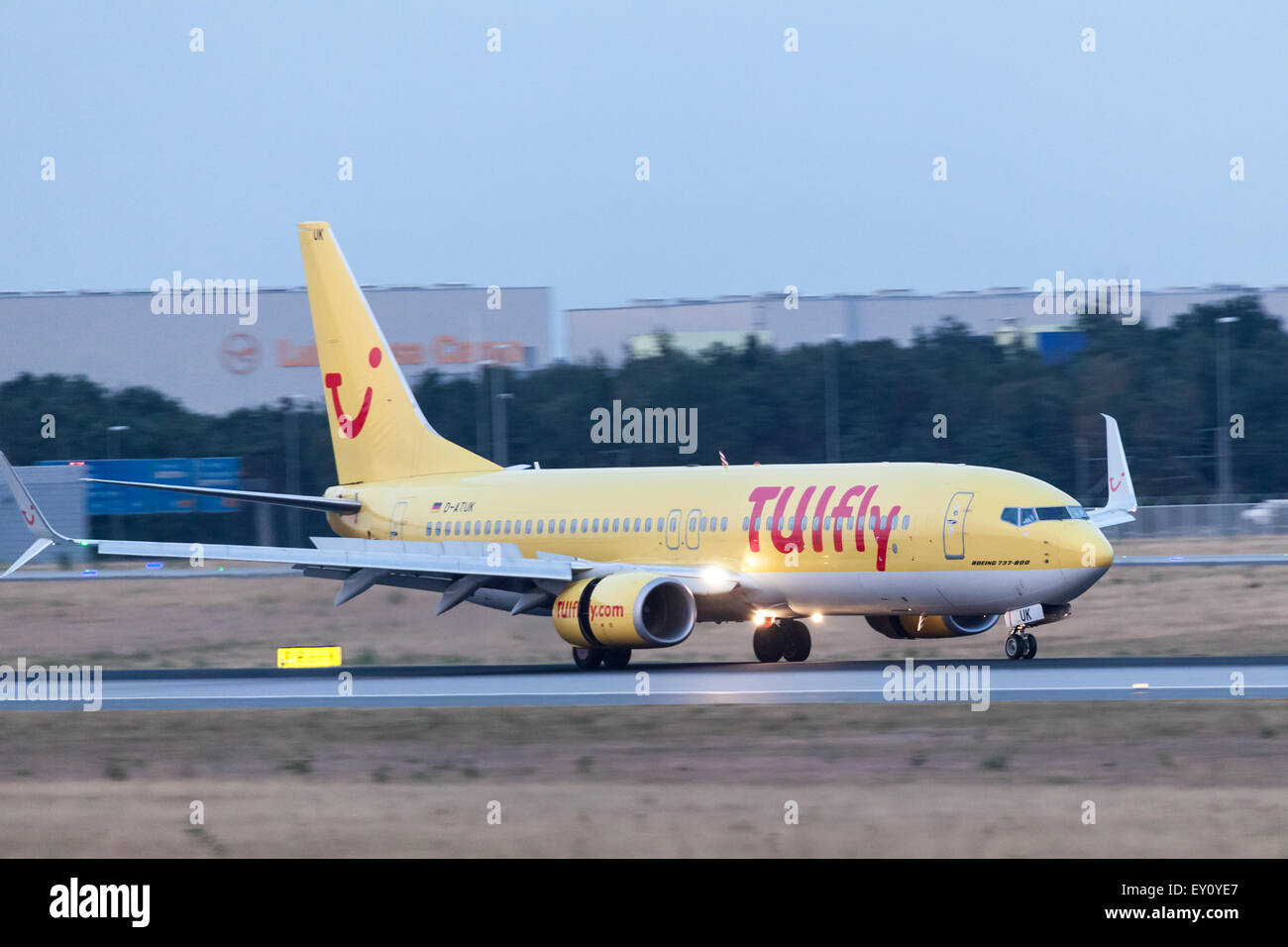 FRANKFURT, GERMANY JULY 17 Boeing 737800 of TUIfly Airlines after