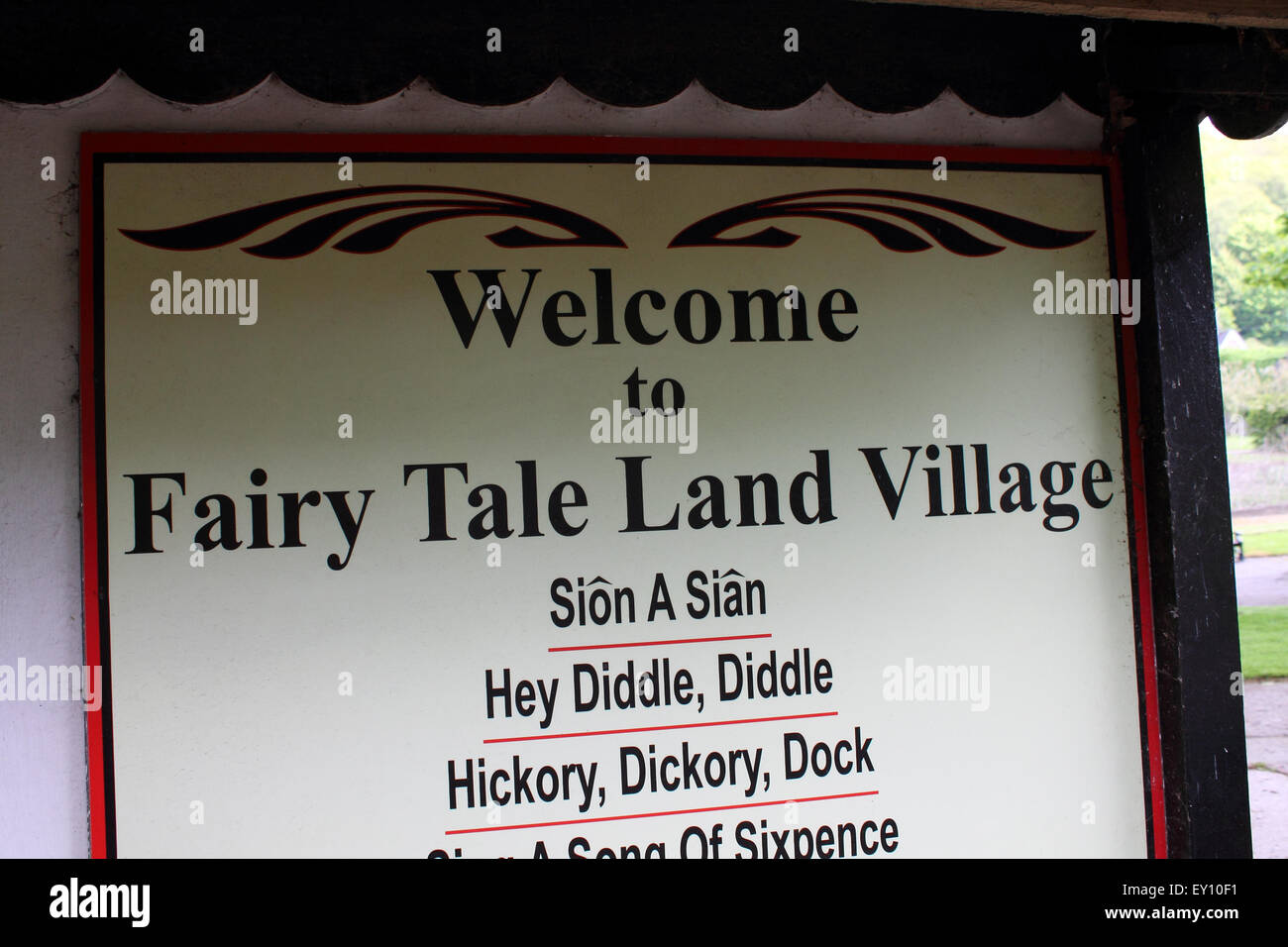 Fairy Tale Land sign, Margam Country Park, Port Talbot, South Wales. UK Stock Photo