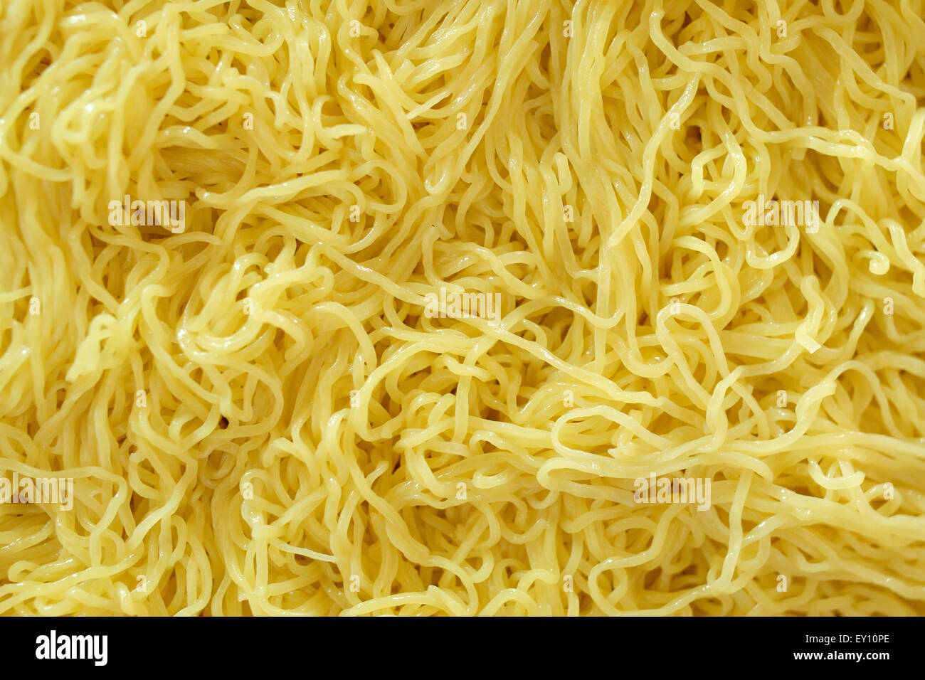 boiled of twisting egg noodles Stock Photo